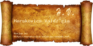 Herskovics Valéria névjegykártya
